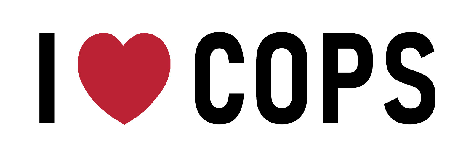 I Love Cops Sticker Large 3x9\