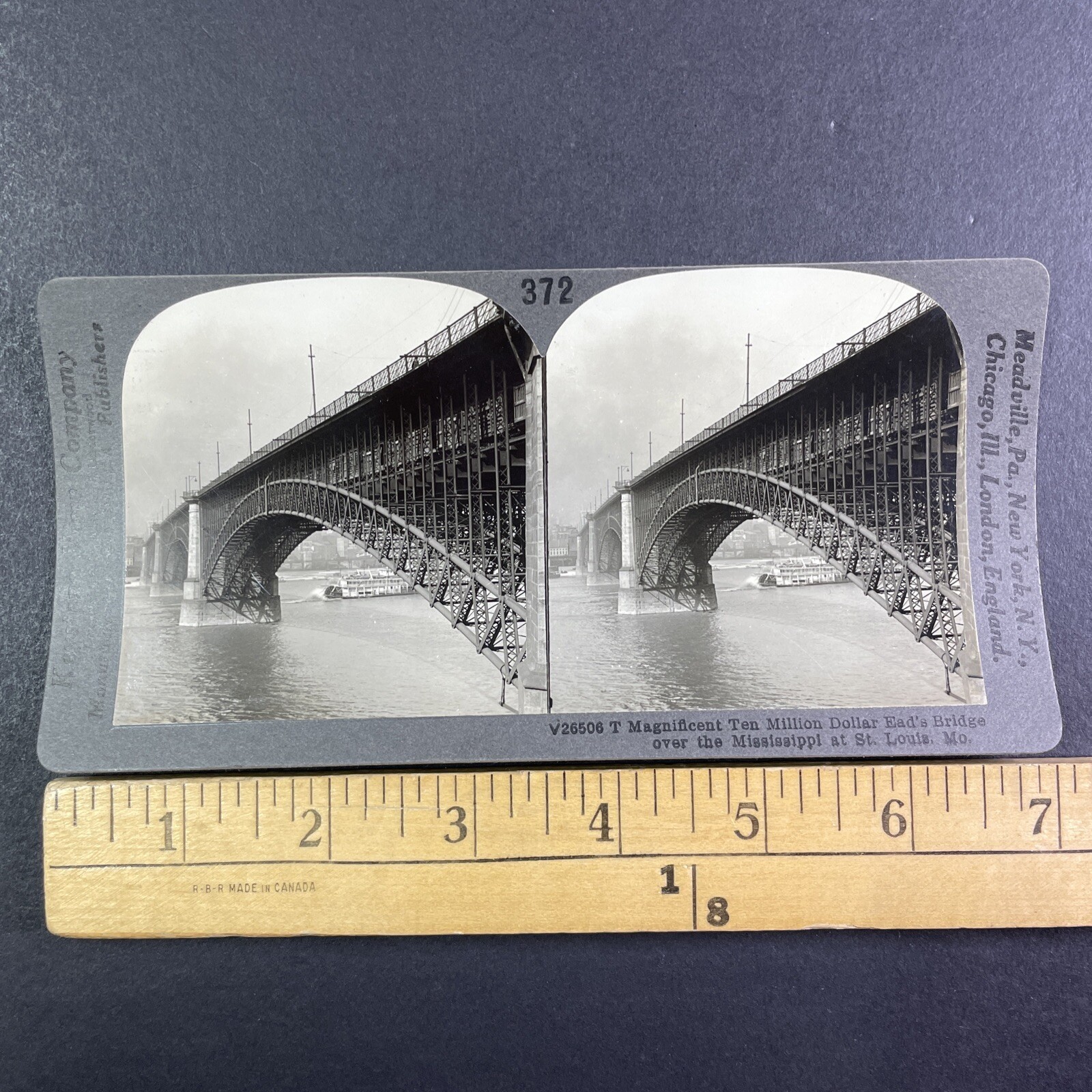 Eads Bridge St. Louis Stereoview Keystone View Co. 1900s Mississippi River