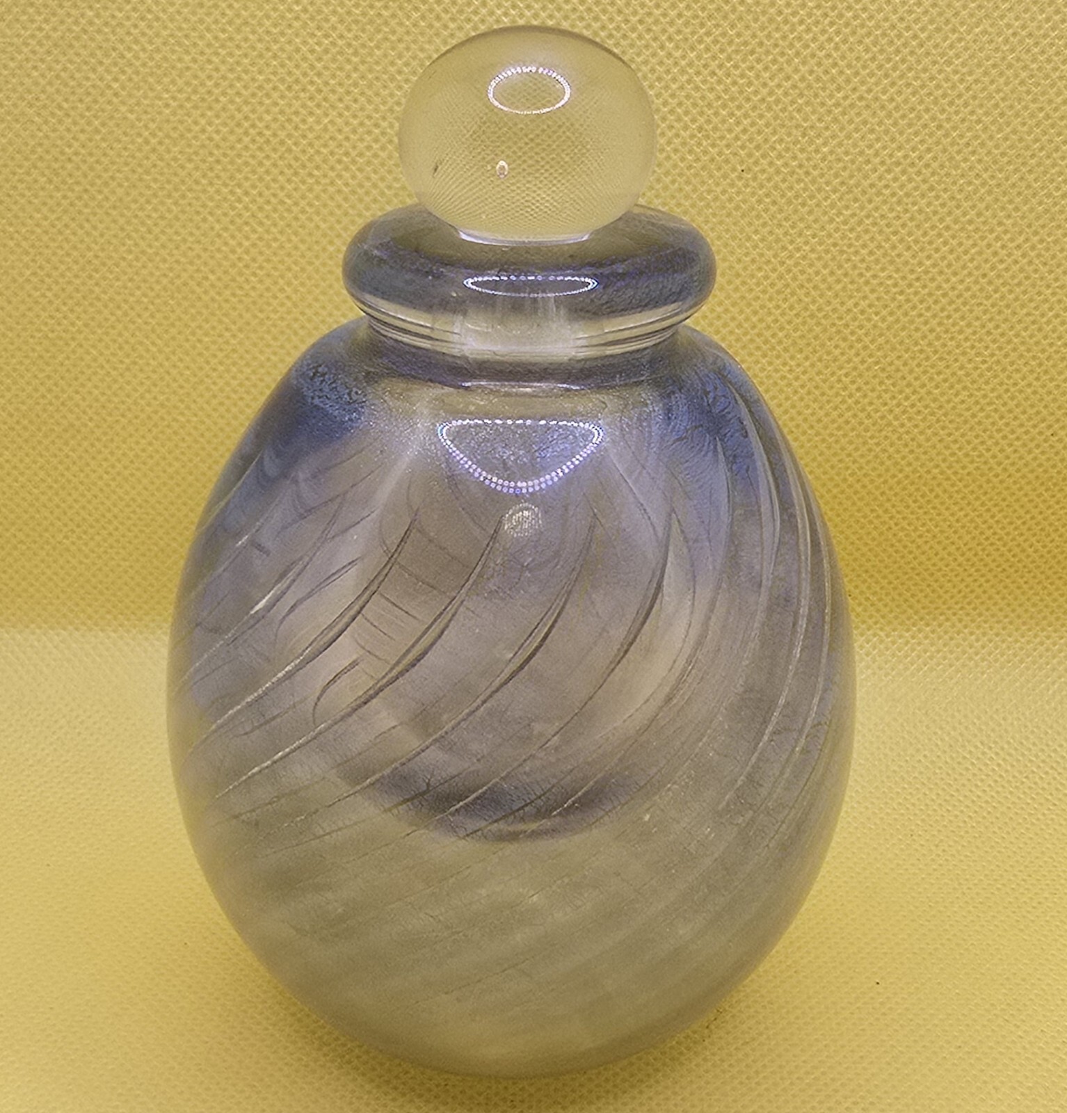 Vintage 1985 Robert Eickholt Perfume Bottle w/ Stopper Iridescent Swirl Signed