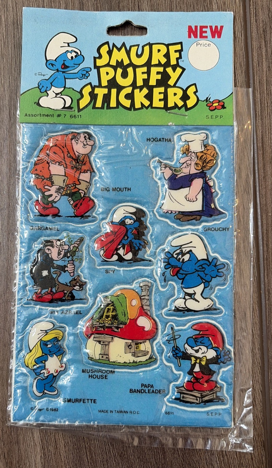 RARE NOS Peyo Vintage 1980 Smurfs Puffy Stickers Assortment #7/10 NEW SEALED