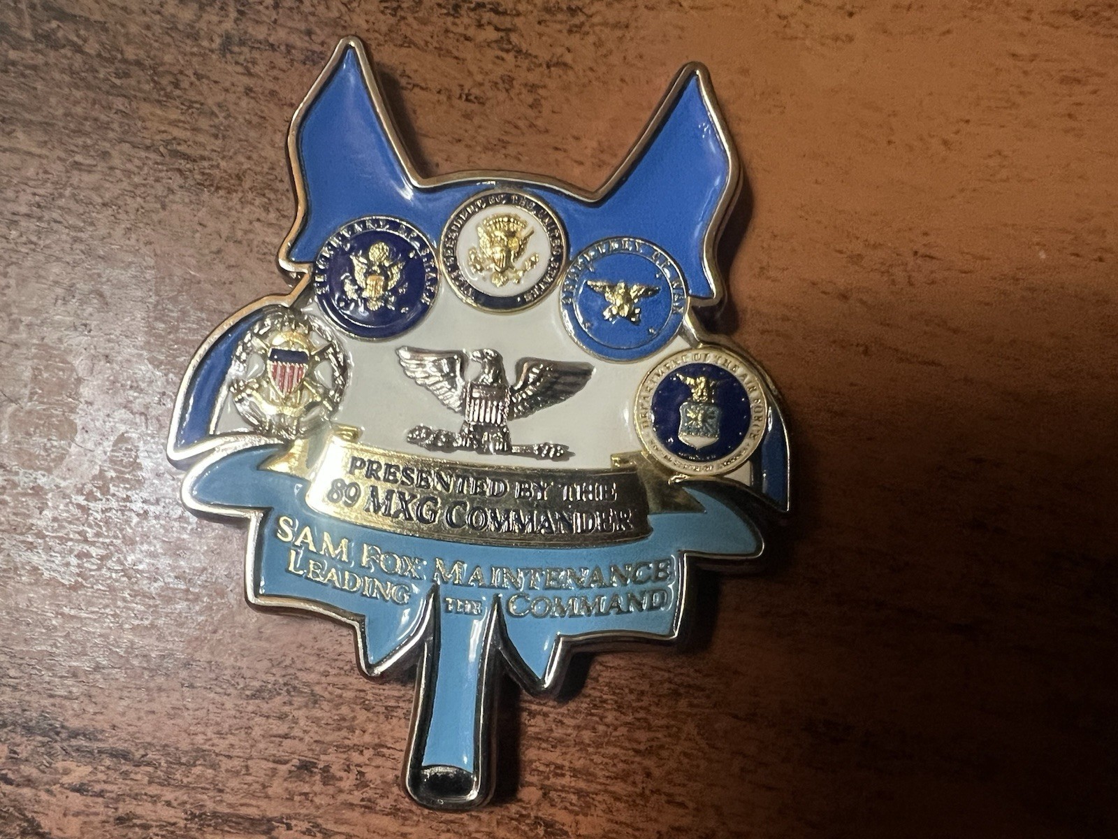White House US Presidential Air Missions Sam Fox 89th Air Wing Challenge Coin