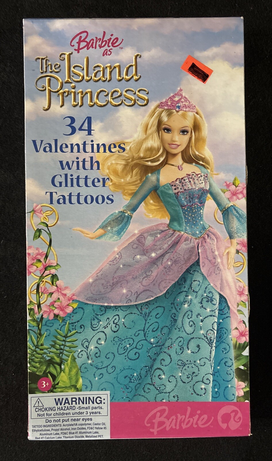 RARE - NIB Vintage Barbie 34 Valentines Cards 2007 W/ GLITTER TATTOOS.