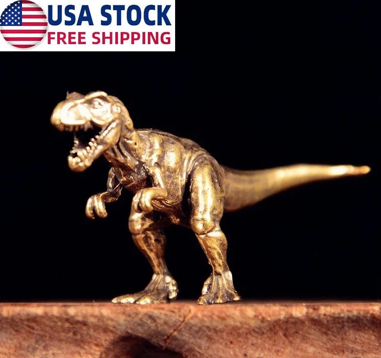 Brass Tyrannosaurus Dinosaur Figurine Small Animal Statue Home Decoration Toy