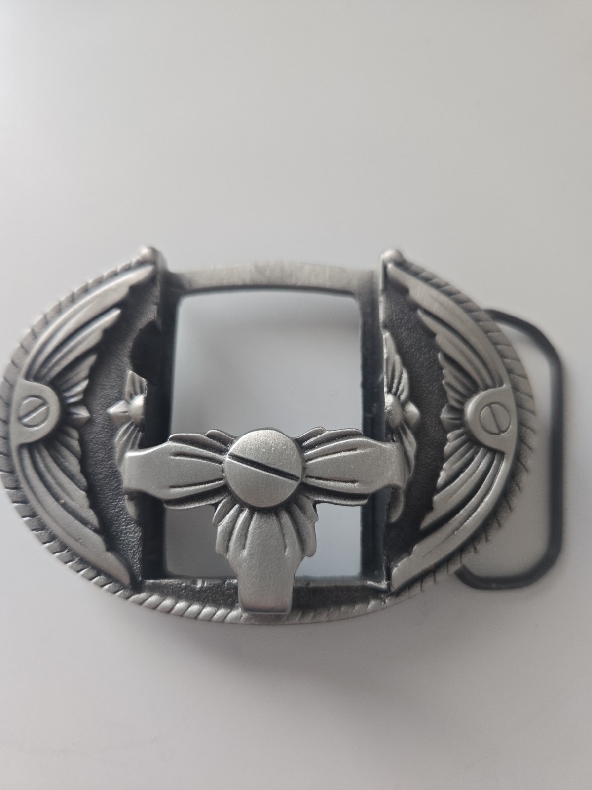 Vintage Silver Belt Buckle To Hold A Zippo Lighter Not Included 