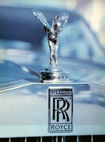 Rolls Royce Flying Lady Spirit of Ecstasy Bonnet Hood Ornament & RR Badge Mascot