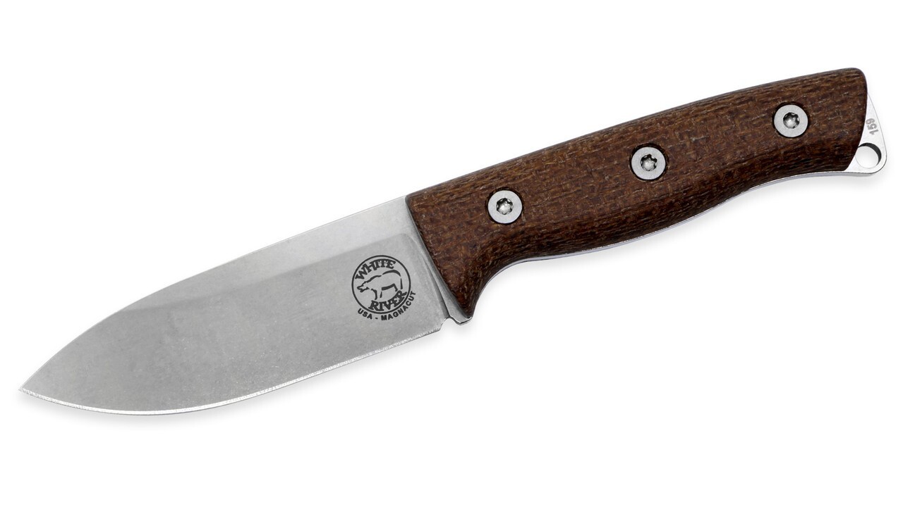 White River Ursus Cub 35 Knife Black O.D Linen Micarta Magnacut New