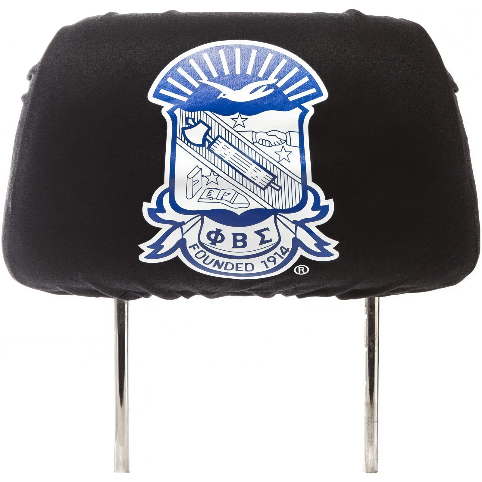 Phi Beta/&Beta; Sigma Car Seat Headrest Cover [Pack of 2 - Black - Car]