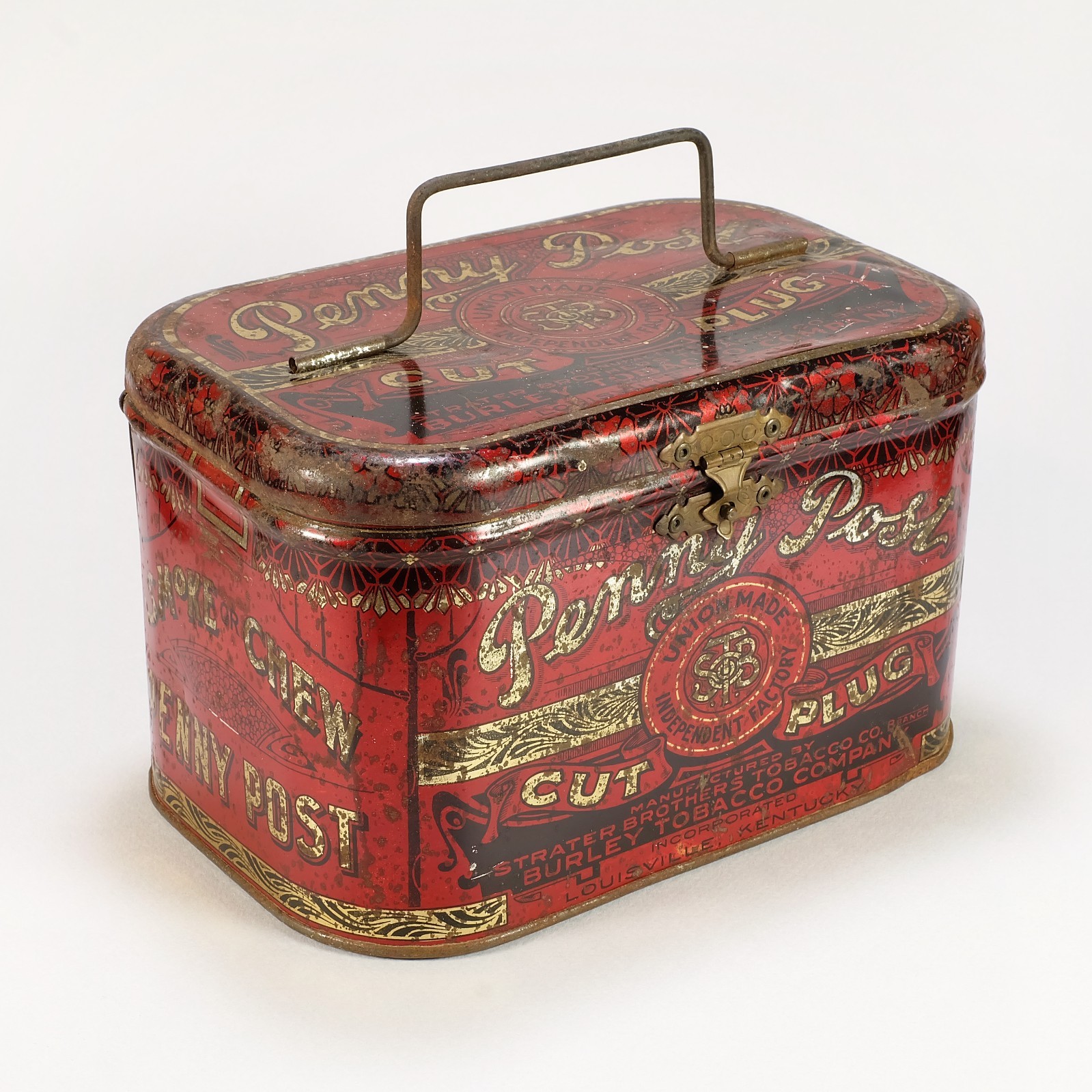1900s Penny Post Cut Plug Chewing Tobacco Advertising Antique Tin – Strater Bros