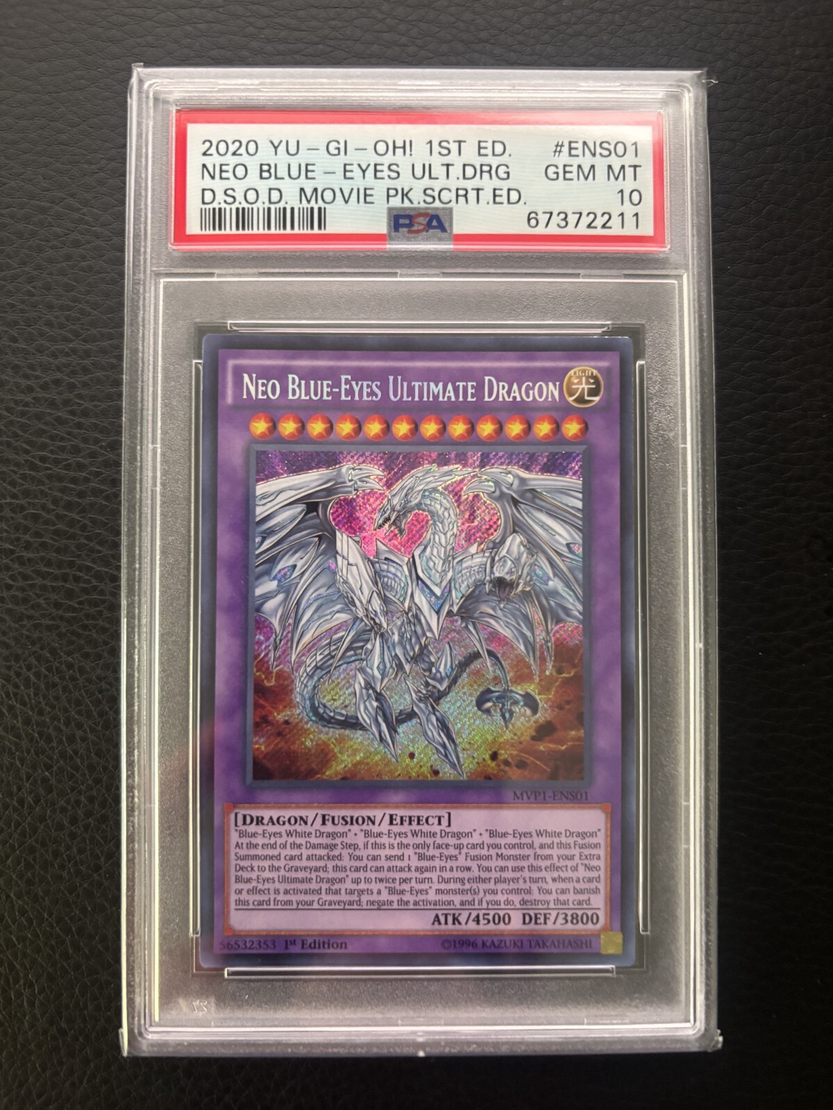 2020 Yu-Gi-Oh Neo Blue-Eyes Ultimate Dragon ENS01 Dark Side of Dimension PSA 10
