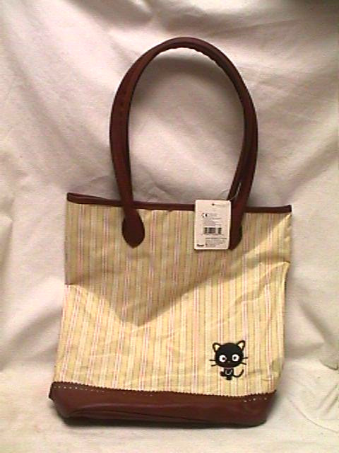 super rare y2k vtg 2001 Sanrio CHOCOCAT Purse Tote Bag NWT yellow stripe READ:)