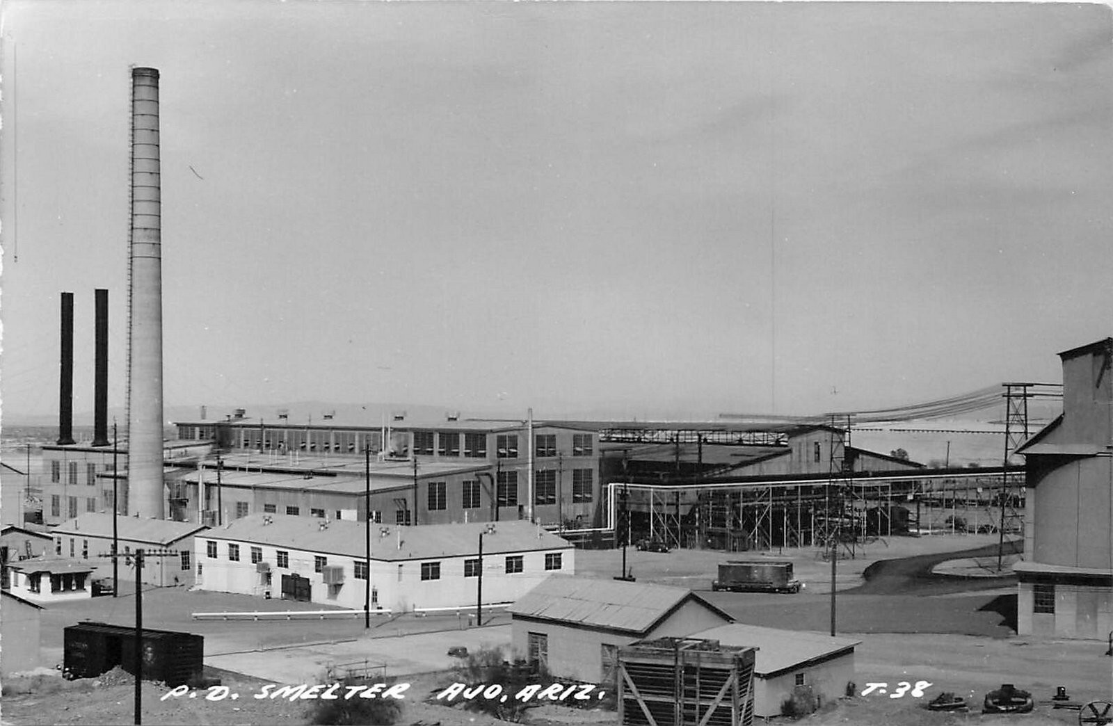1940s Ajo Arizona P.O. Smelter occupational Cook RPPC Postcard 25-3122