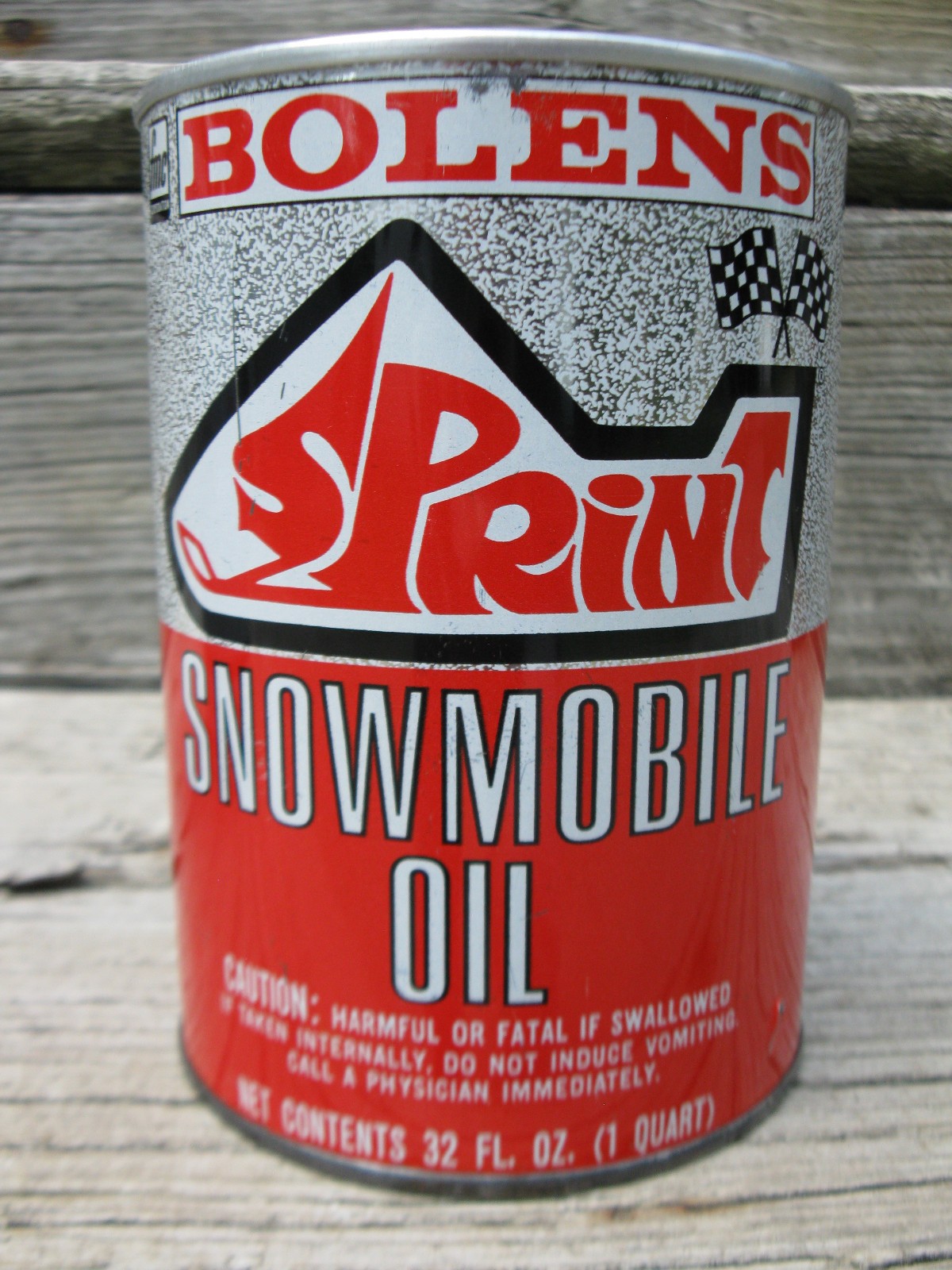 RARE Vintage BOLENS SPRINT Metal 1 Quart Snowmobile Oil Can - SUPER NICE 