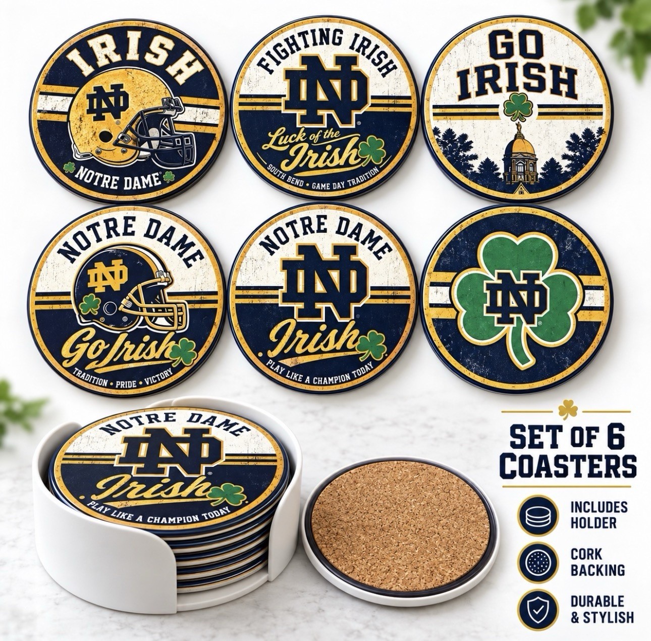 Notre Dame Coaster Set