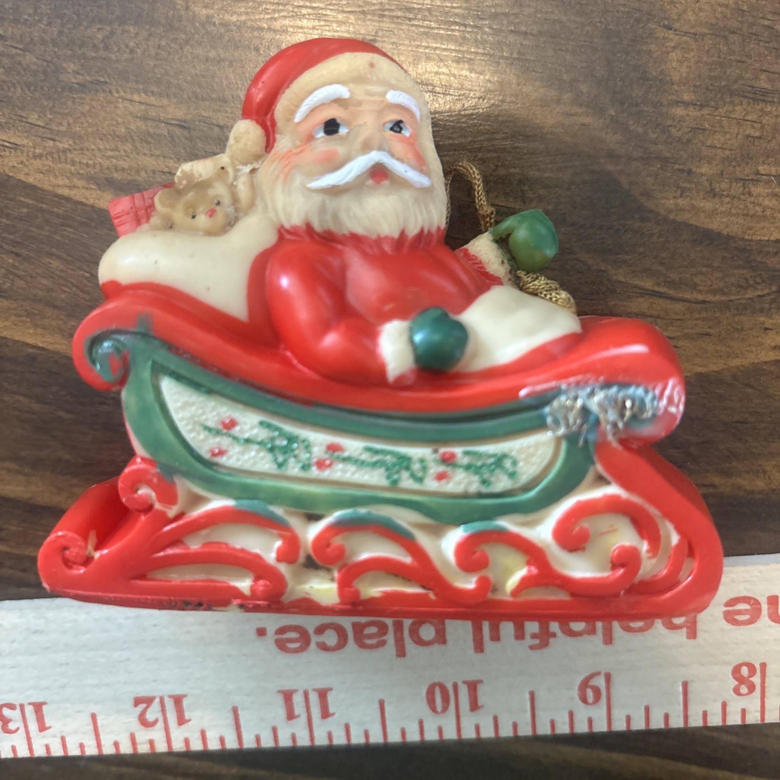 Vintage Rubber Sant Sleigh Made In Japan