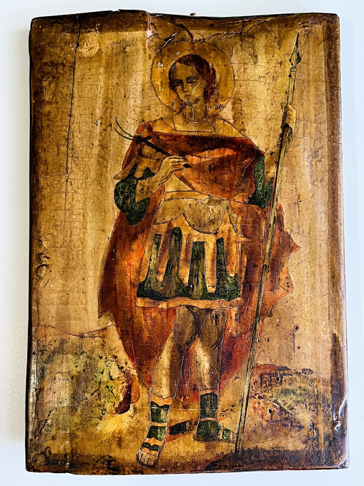 Tsarist Russia. Antique Russian icon of Saint George the Victorious 18th