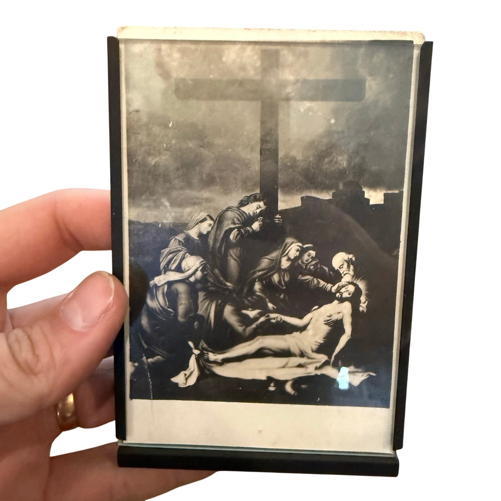 Vintage Pieta / Lamentation of Christ - Jesus And Mother Mary Print Artwork