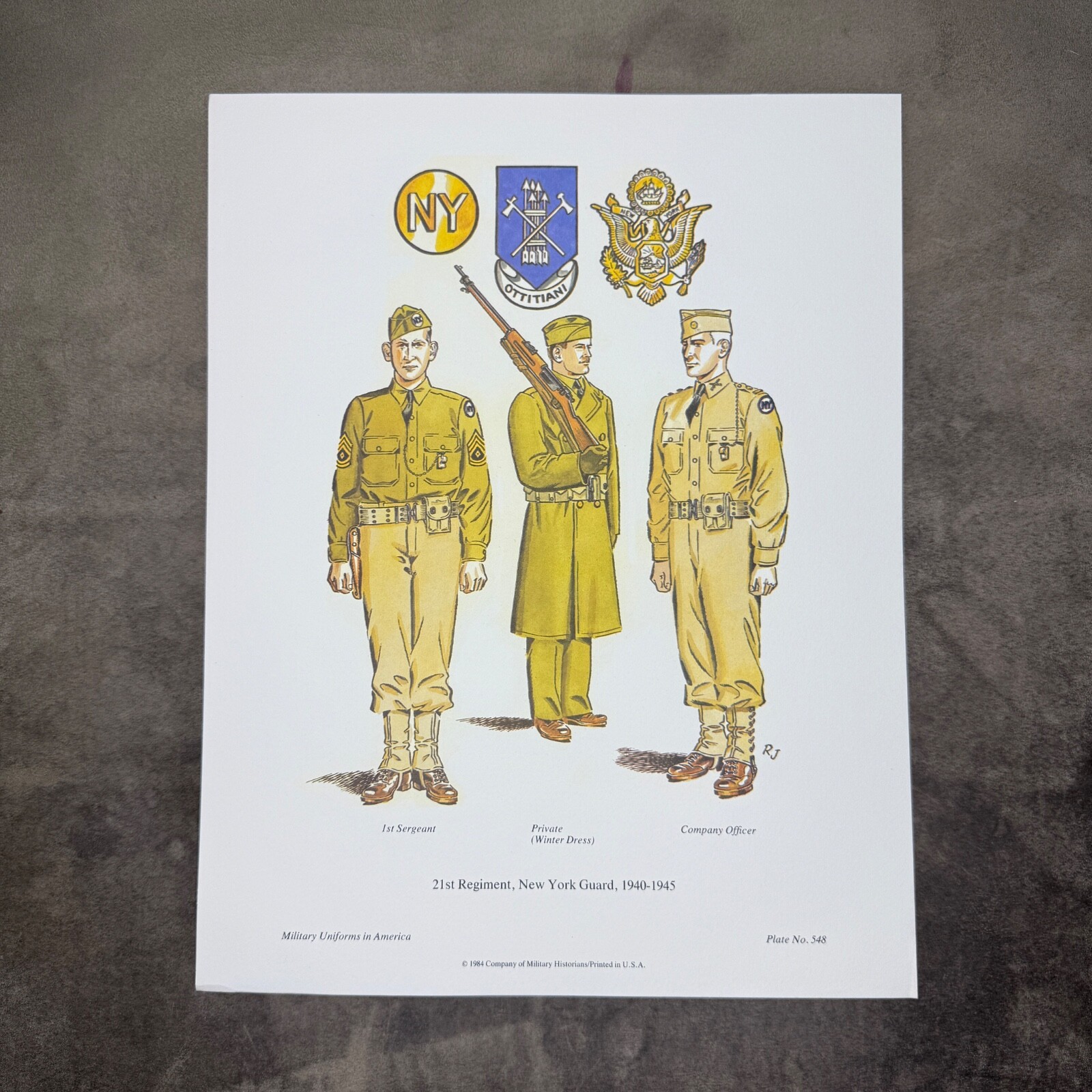 Plate 548 21st Regiment, New York Guard, 1940-1945