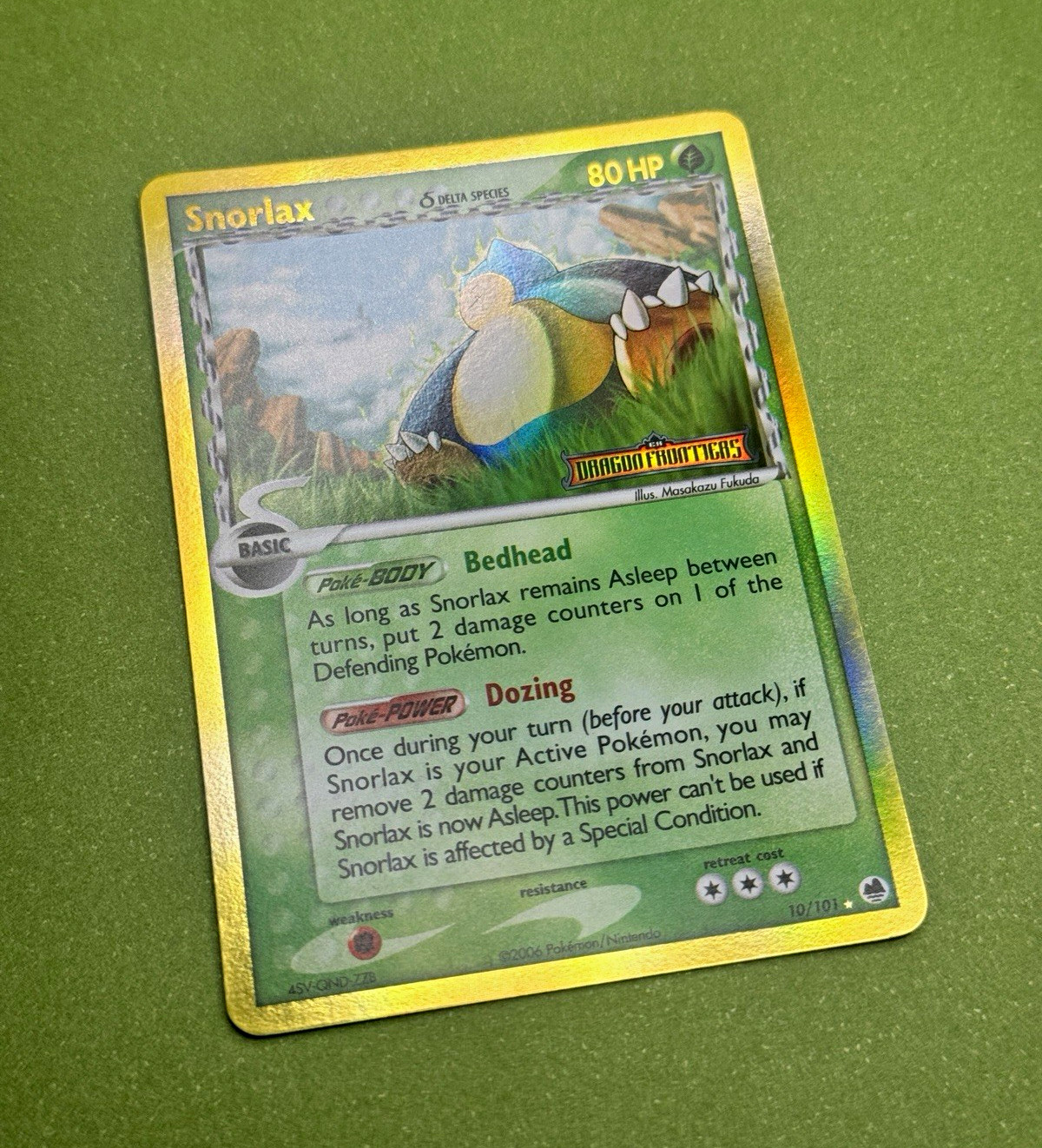 Pokémon TCG Snorlax 10/101 EX Dragon Frontiers Delta Species English 2006