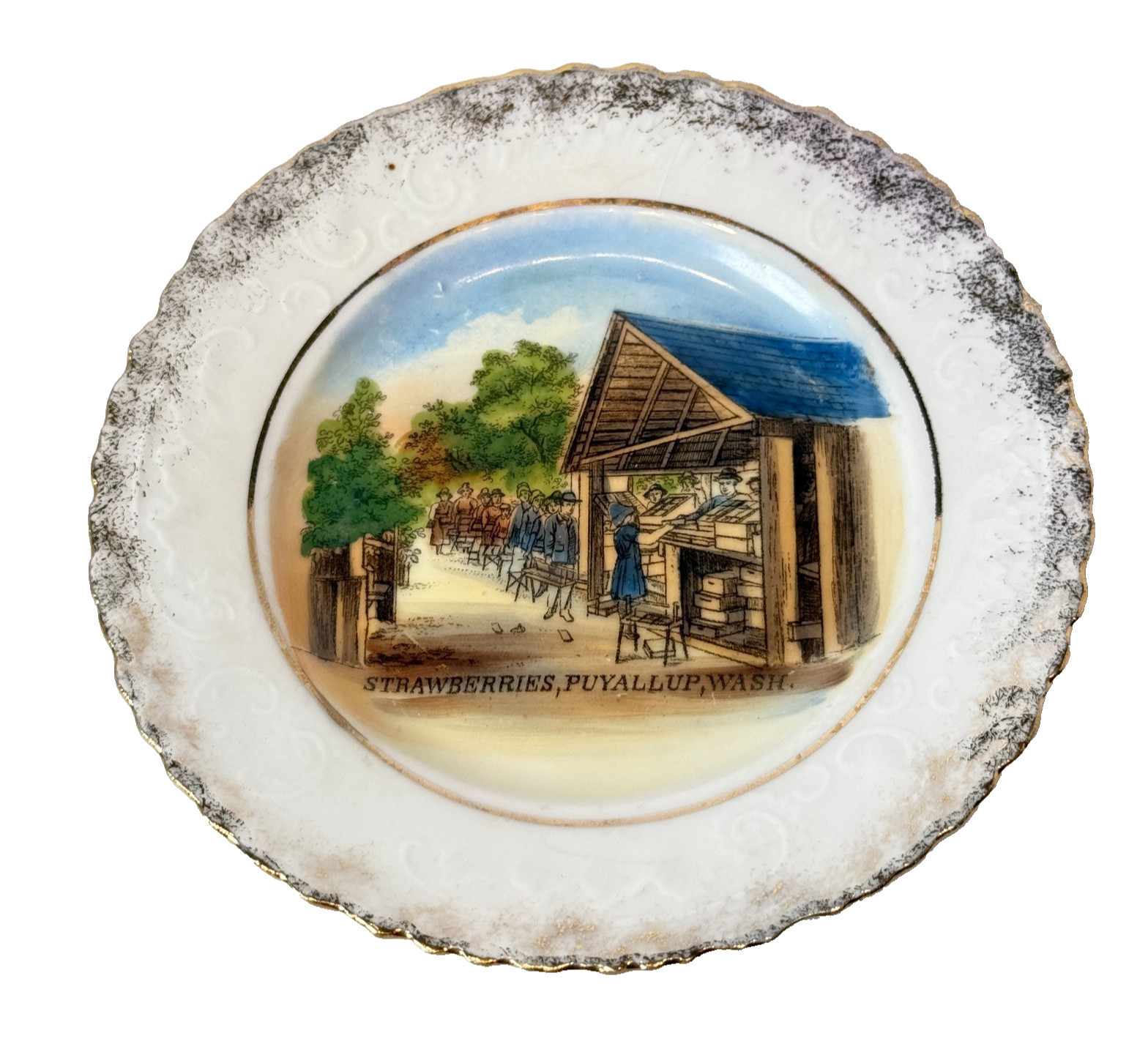PUYALLUP WA WASHINGTON Antique Souvenir RARE China Dish Plate