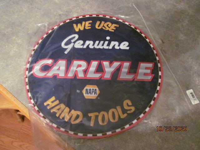 Napa Auto Parts pressed metal 16 inch vintage look Carlyle tool sign New