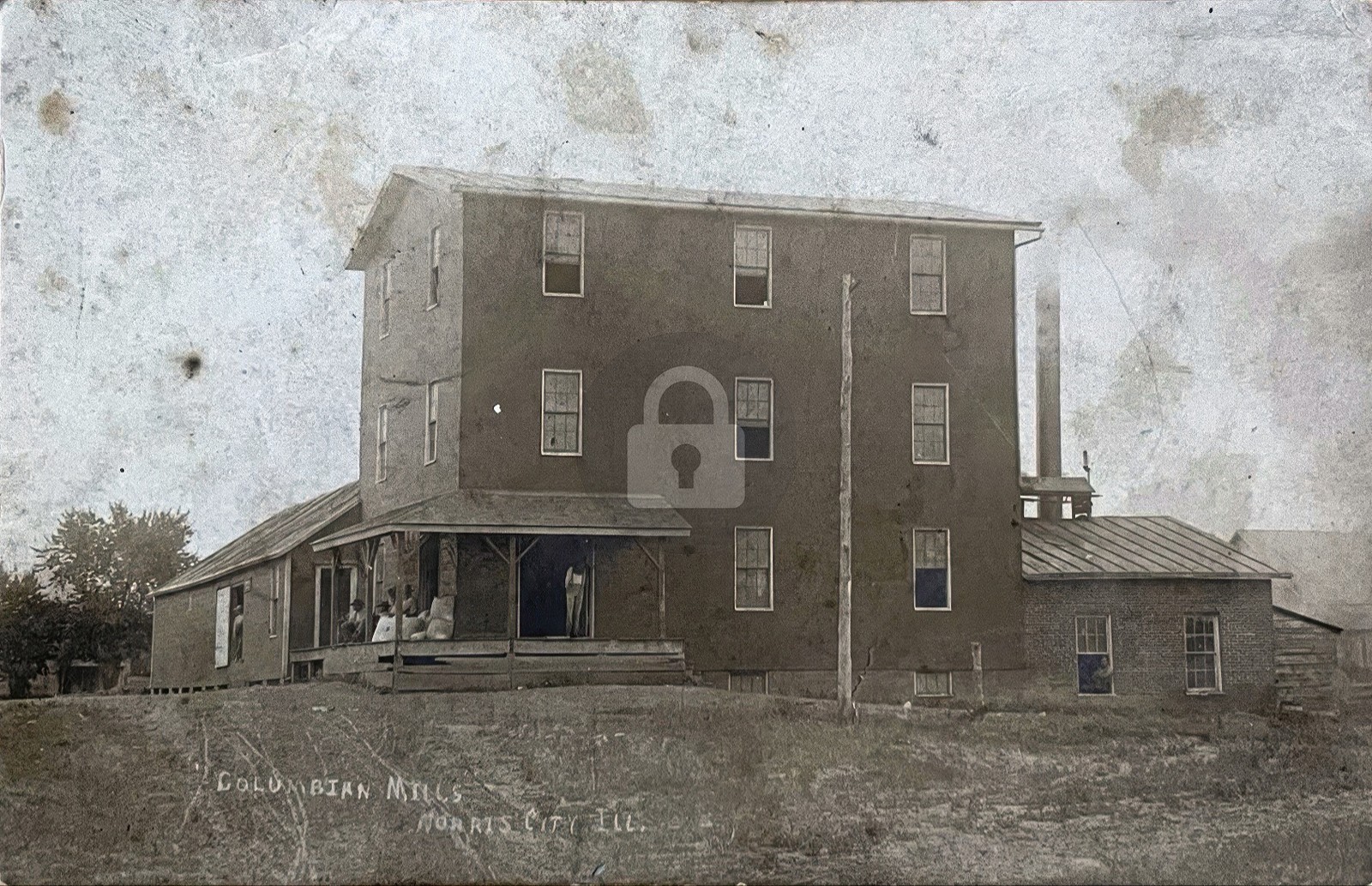 1907 Columbian Mills Norris City IL Illinois RPPC Photo Postcard COPY