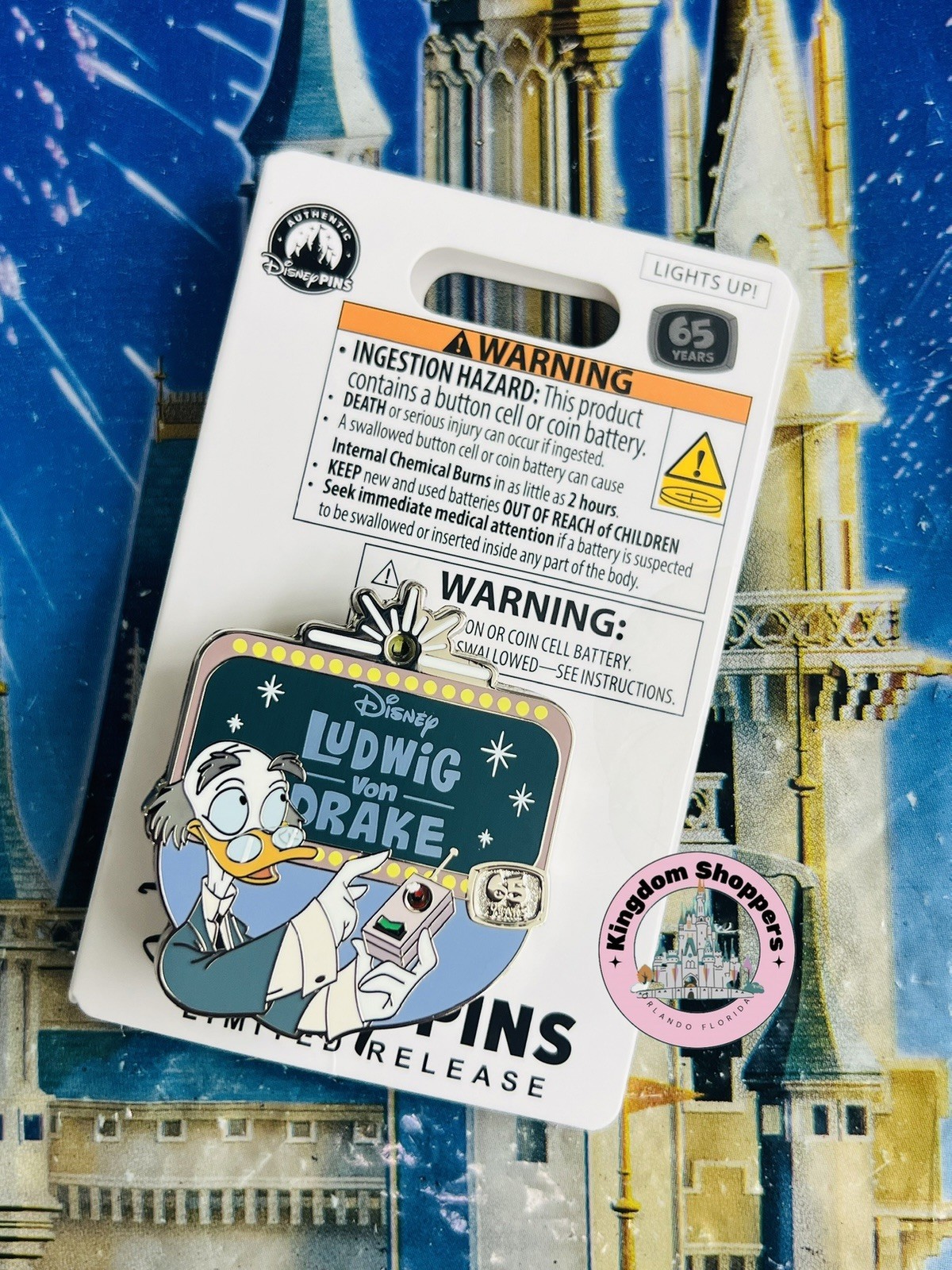 2026 Disney Parks Ludwig Von Drake 65th Anniversary Light Up LR Pin