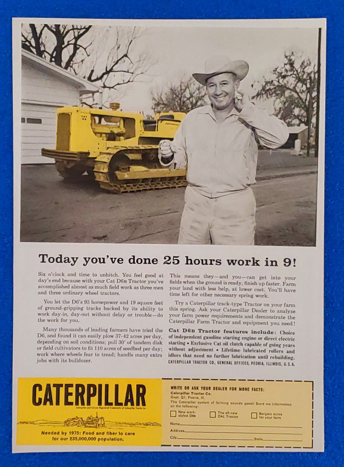 1961 CATERPILLAR D6B TRACTOR \