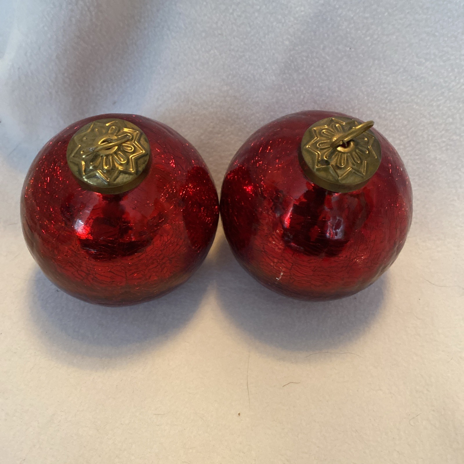 VTG Restoration Hardware Mercury Glass Christmas Ornaments Lot of 2