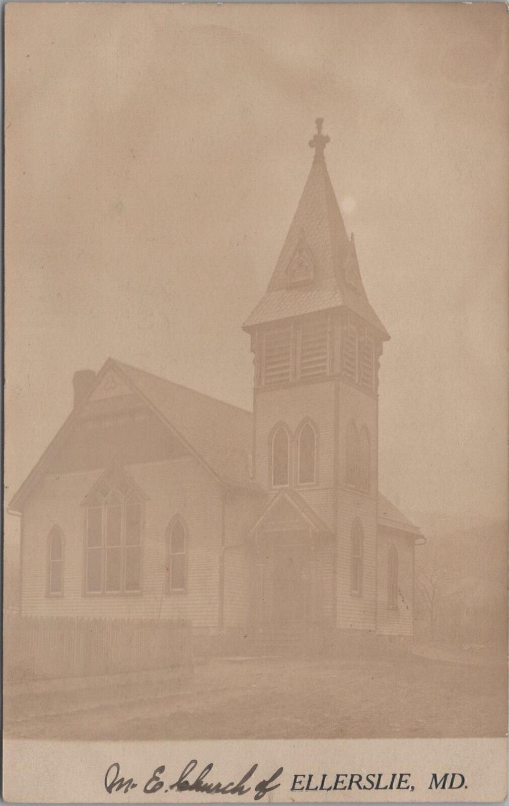 RPPC Postcard ME Church Ellerslie MD Maryland 