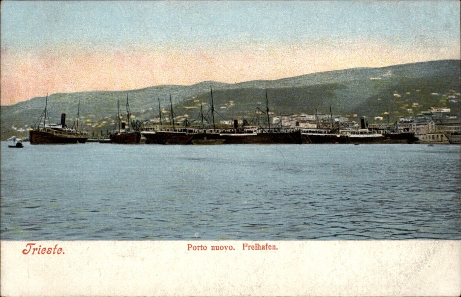 Trieste Italy Porto Nuovo Freihafen vintage UDB postcard v987