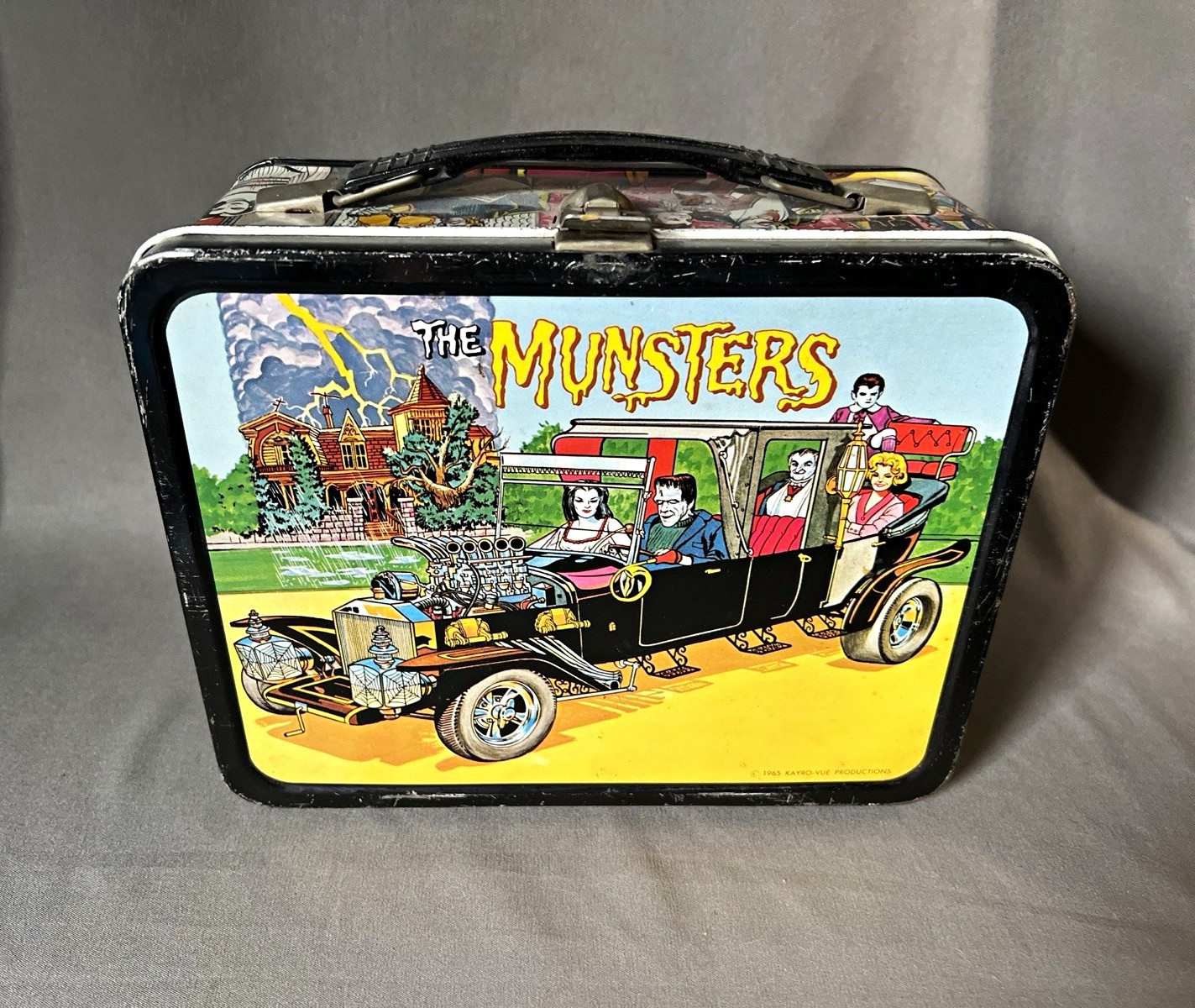 Vintage 1965 The Munsters Metal Lunch Box Kayro-Vue King Seeley RARE No Thermos