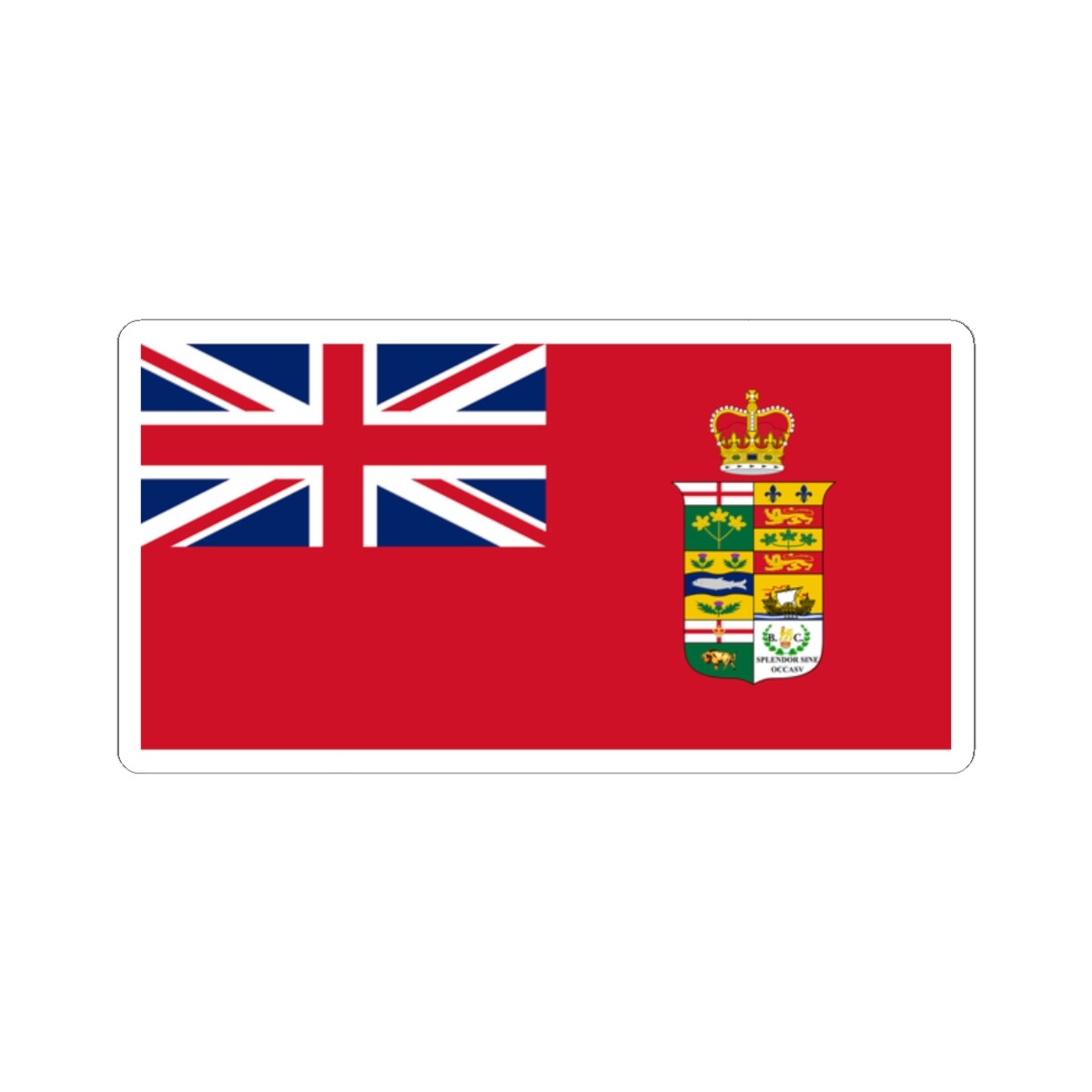Canadian Red Ensign Crown 1871 (Canada) STICKER Vinyl Kiss-Cut Decal
