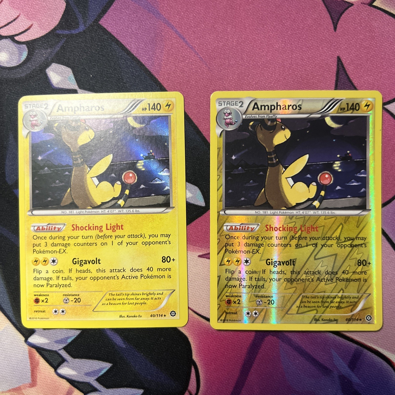 Ampharos Holo & Rev Holo Rare XY - Steam Siege 40/114 NM/LP