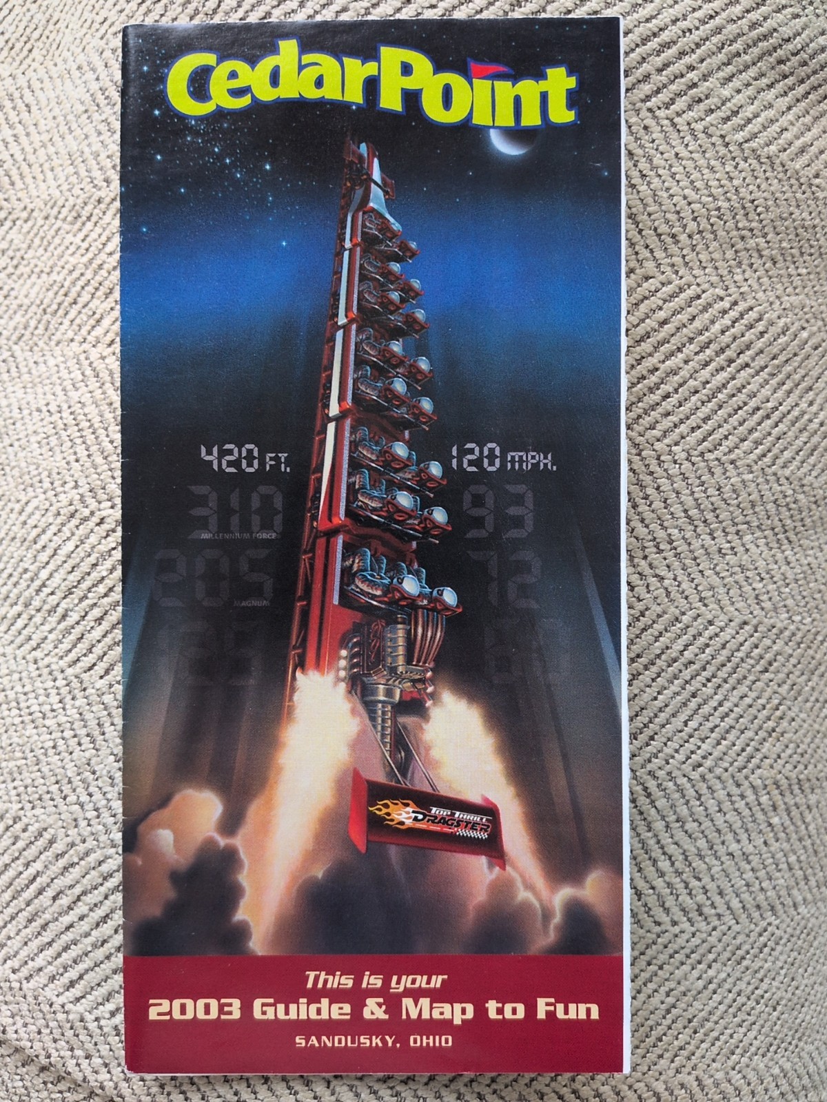 2003 Cedar Point Amusement Theme Park Map Brochure Guide Top Thrill Dragster