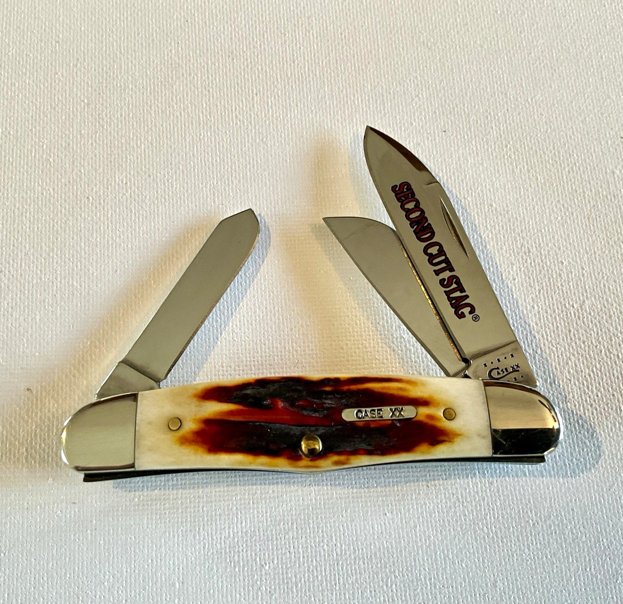 Case XX 2010 Second Cut Red Stag Humpback Stockman Knife R53046