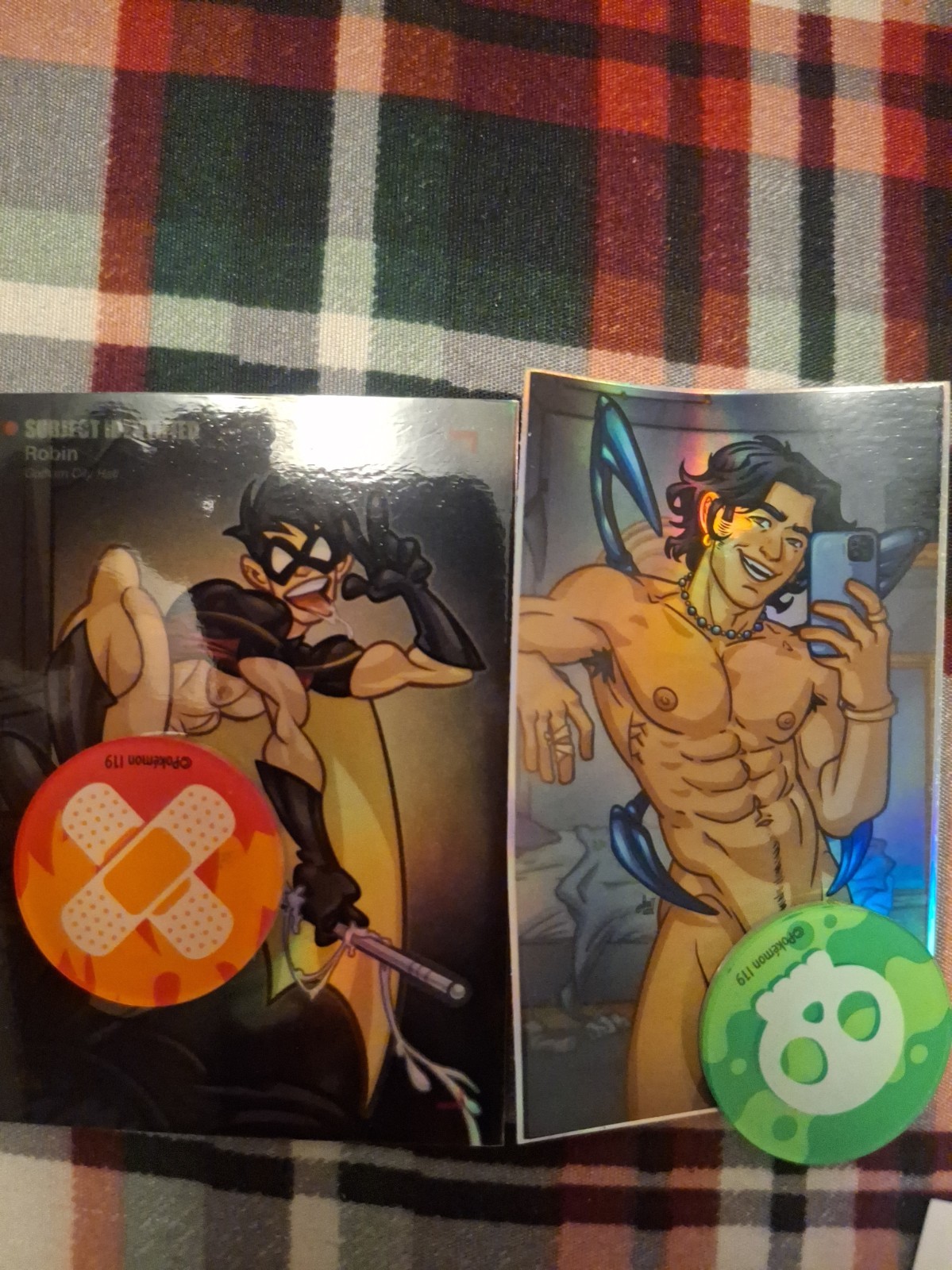 DC Boys Men Holographic Sticker Lot X2 Size 3X3 Inch Robin Jaime Reyes BB gay 