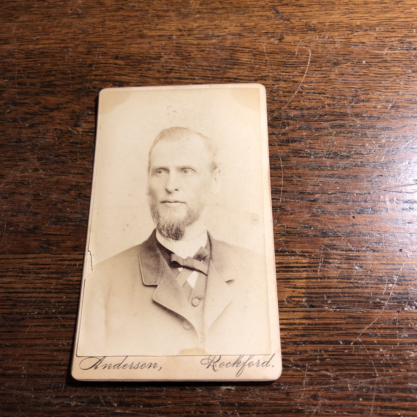 Vintage Victorian Man Beard CDV Photo Photograph Rockford￼