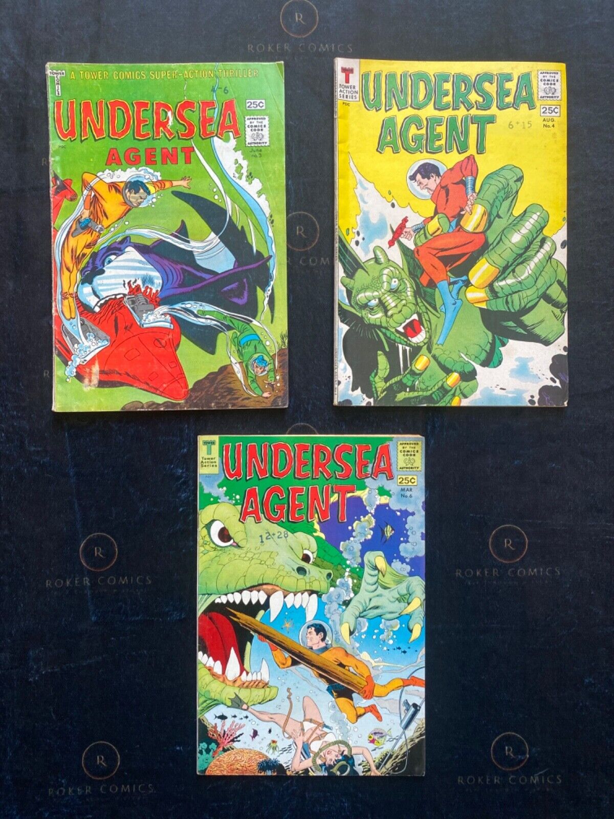 Very Rare 1966-67 Undersea Agent Lot. Issues #3, #4, and #6