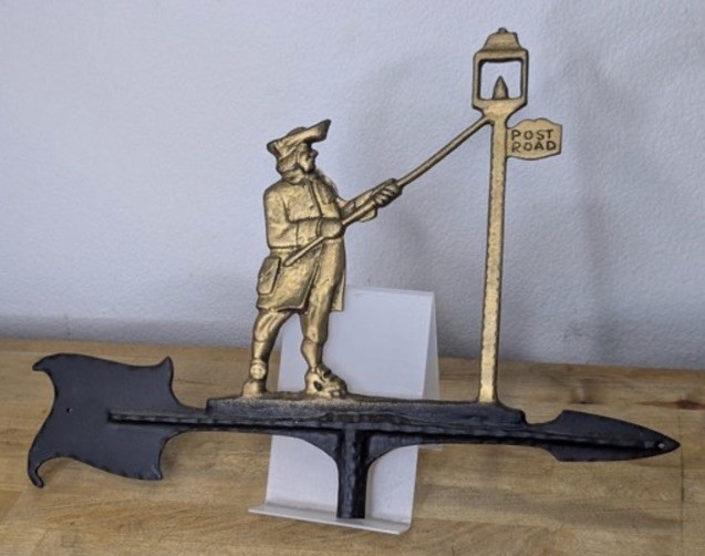 Vintage Robert Emig Cast Iron Post Road Lamplighter Colonial Wall Decor 1481