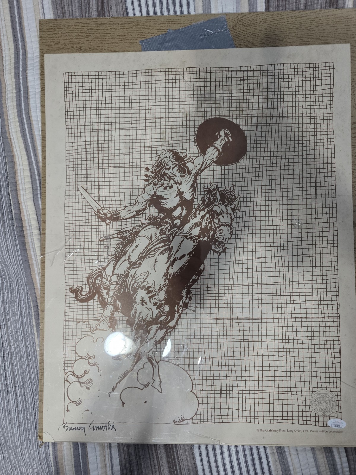 1974 Gorblimey Press Conan The Barbarian Rare Print Signed By Barry Smith Jsa
