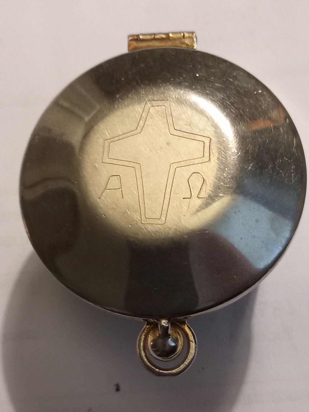 + Nice Older Large Capacity Church Pyx + Oil Stock + Chalice Co + (CU656)