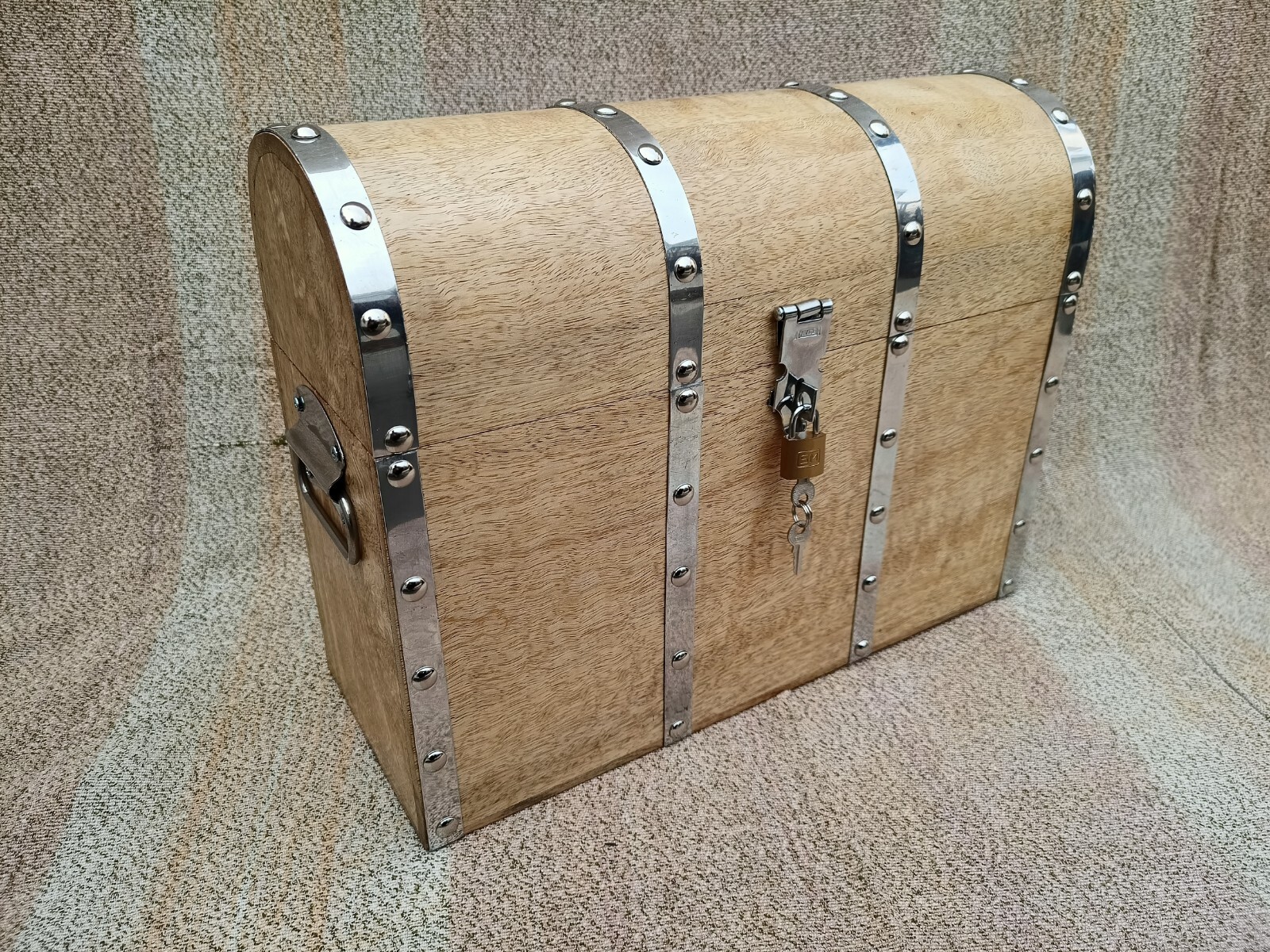 Treasure Chest with Lock and Keys Wooden Pirate Box Collectible Mango Wood Gift