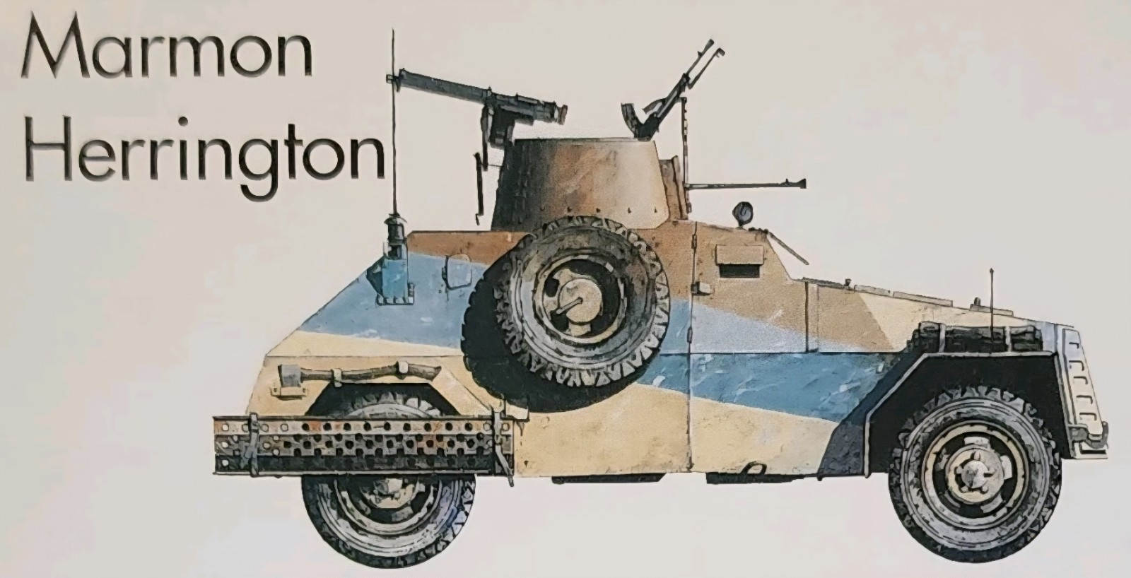 Marmon Herrington Armoured War Car Picture Sheet Info Military Original Decor