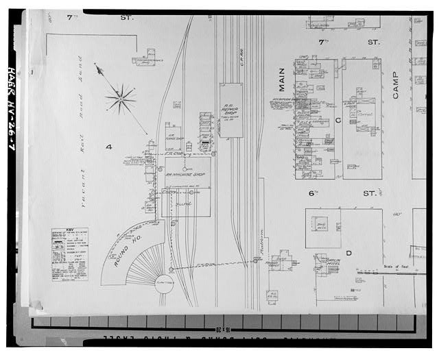Photo:Carlin Nevada 1885 Southern Pacific Railroad Shops Sanborn Map