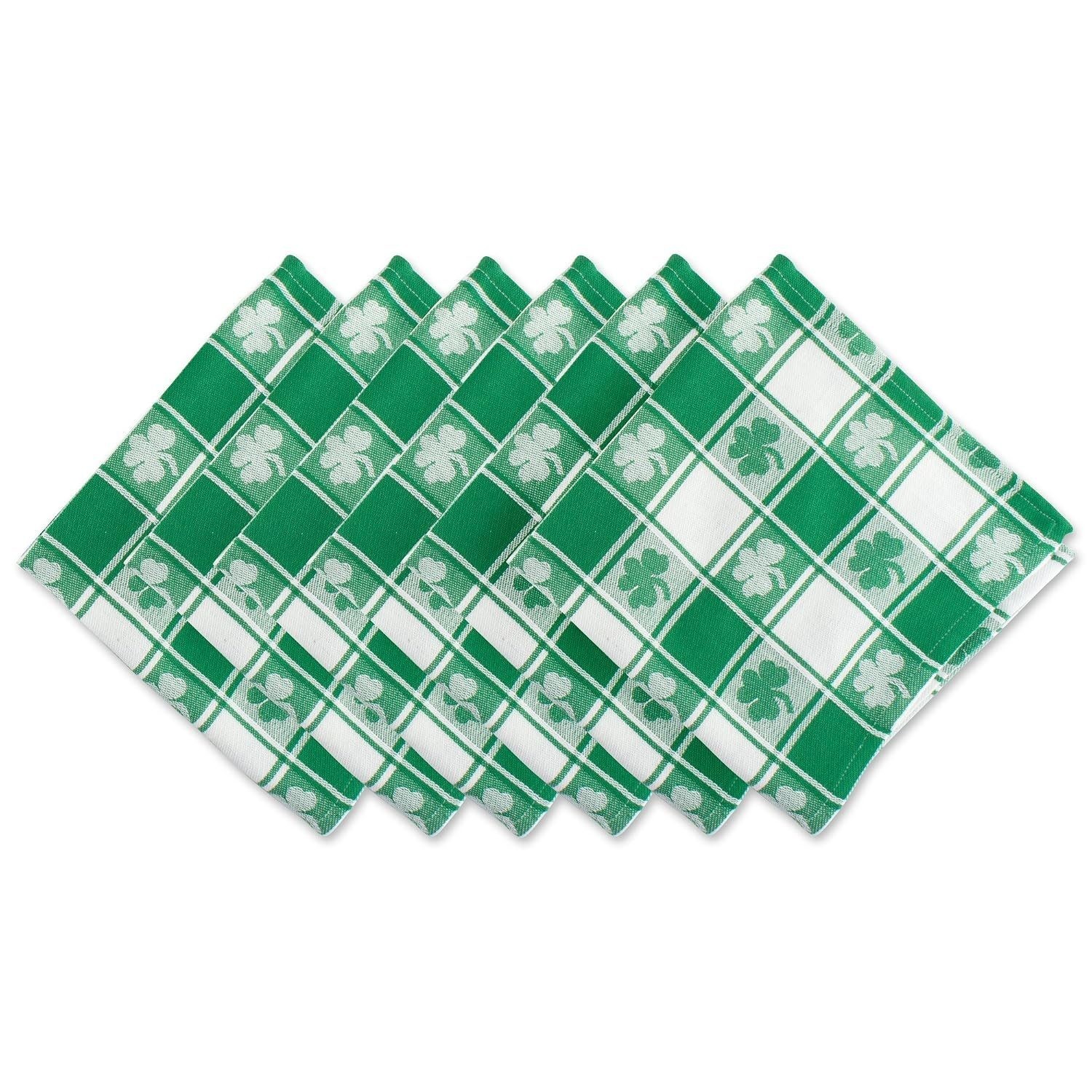 DII St. Patrick\'s Day Collection Tabletop, Napkin Set, Shamrock Check DII St. Patrick\'s Day Collection Tabletop, Napkin Set, Shamrock Check
