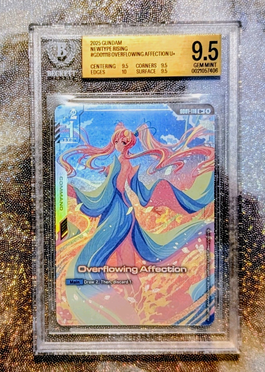 2025 GUNDAM NEWTYPE RISING OVERFLOWING AFFECTION U+ GD01-118 BGS 9.5💎GEM MINT💎