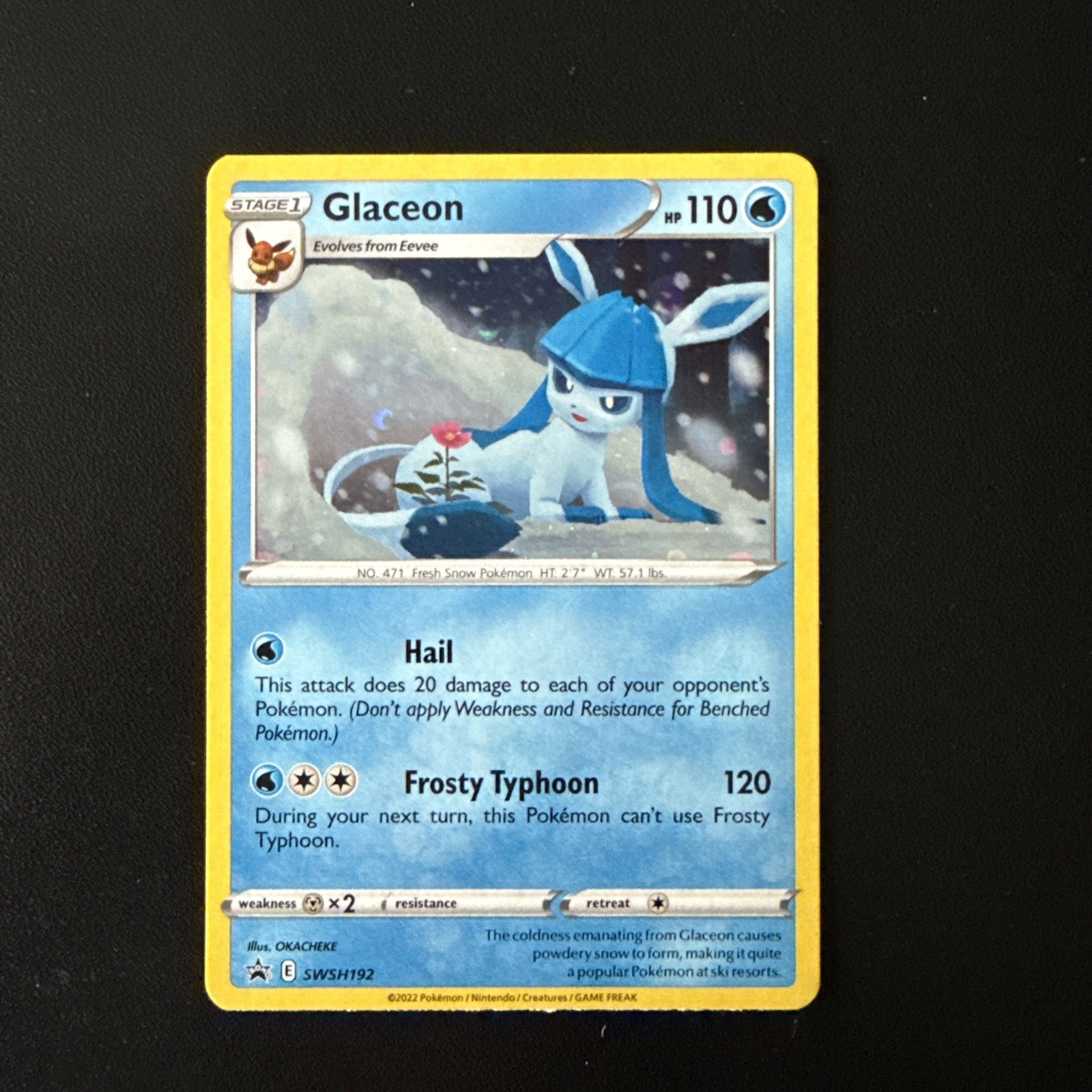 Pokémon TCG Glaceon Swsh192 Sword & Shield Cosmo Holo Promo
