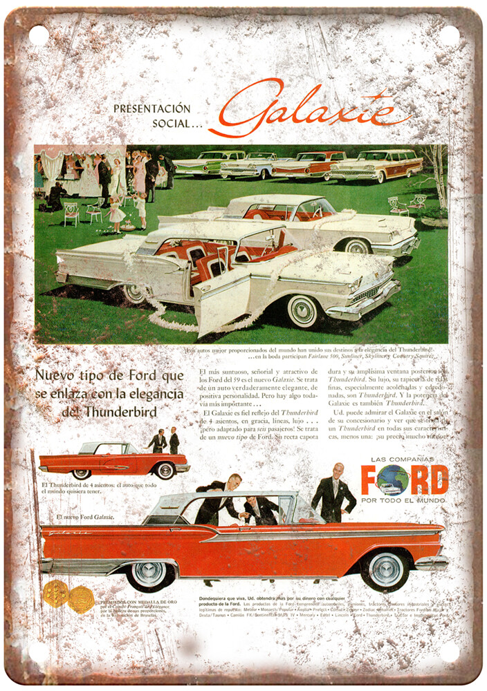 Vintage 1959 Ford Galaxie Ad Retro Look Metal Sign A7049