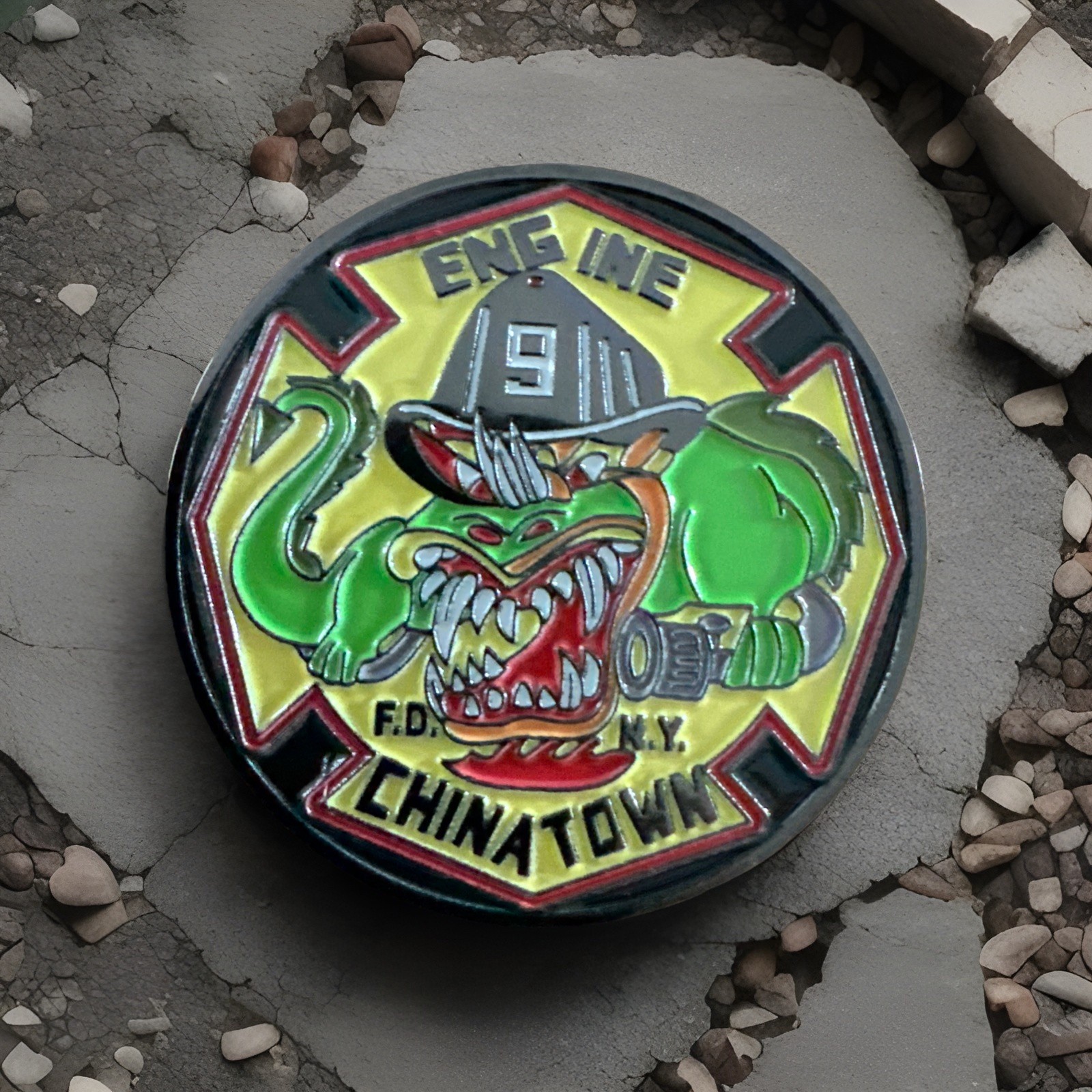 FDNY Ladder 6 & Engine 9 Challenge Coins - Chinatown Dragons 2 Coin Set