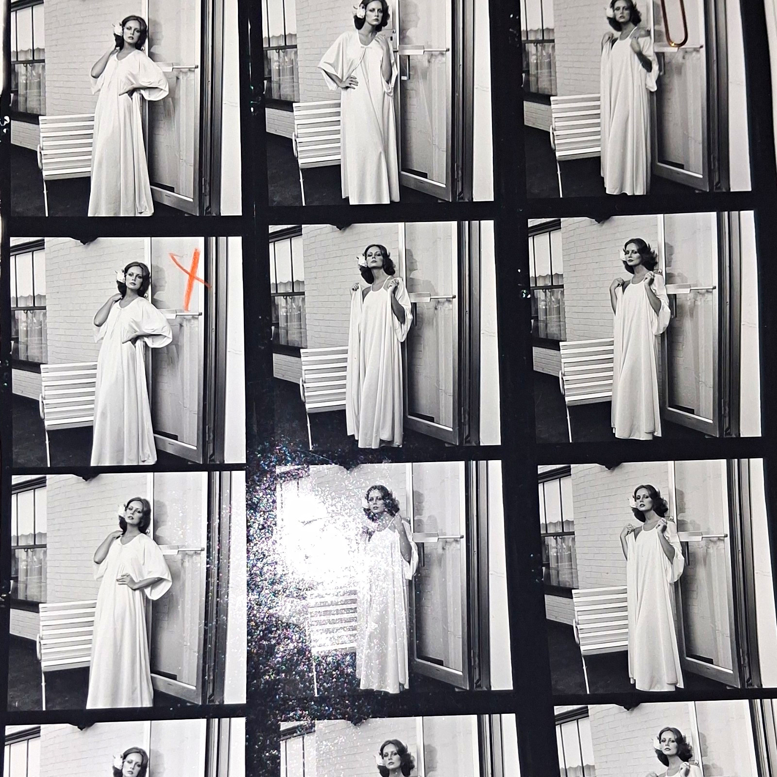 Vintage 1970s Karen Graham Fashion Contact Sheet & Original Negatives Jerry Salv
